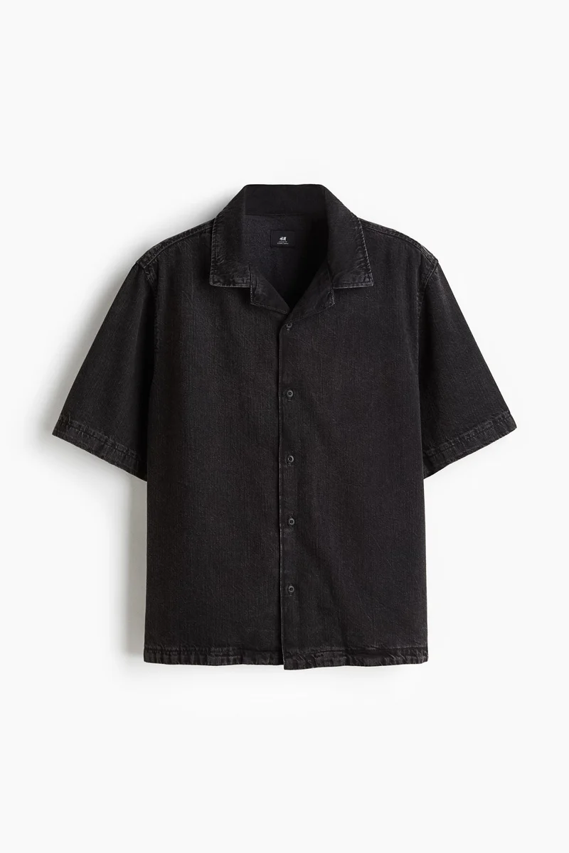 H&M  Regular Fit Denim resort shirt for Men | Best Price UAE