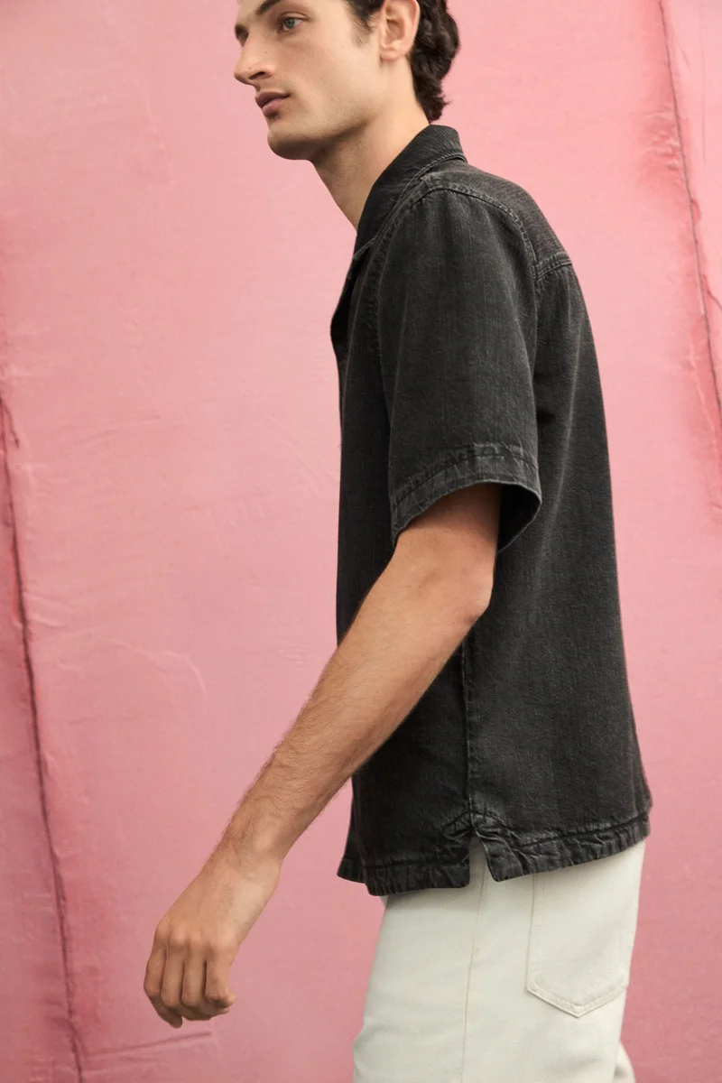 H&M  Regular Fit Denim resort shirt for Men | Best Price UAE