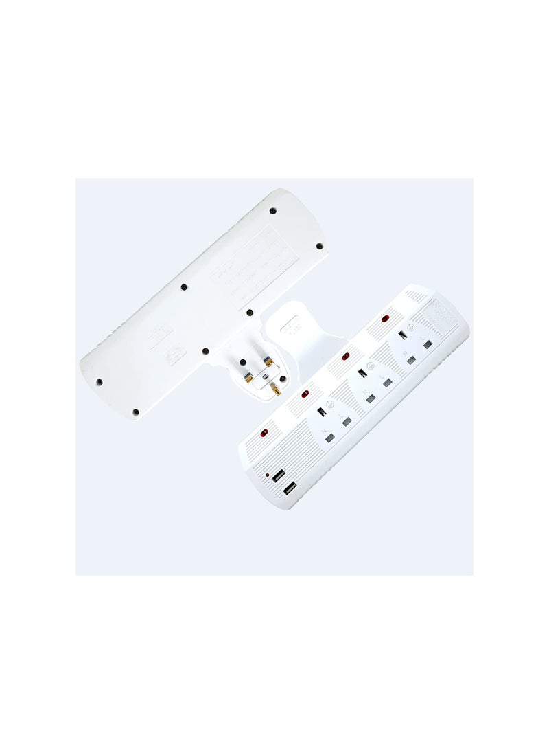 CASAIR 3 Way Adapter with 2USB Ports & Indicator Light UK Plug Travel Adapter Multi-Purpose 3 Pin AC Power Adapter, Power Extender with Built in Fuse for Travel Home Office (White)  - Image 3