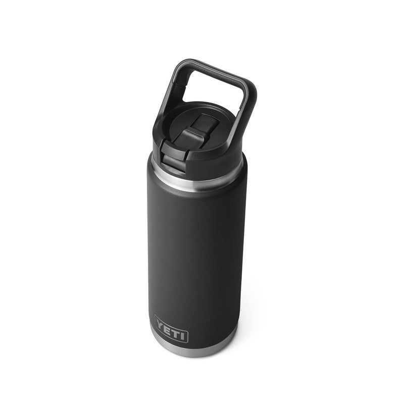 YETI Rambler 26 oz Bottle, Vacuum Insulated, Stainless Steel with Straw Cap, Black - Image 5