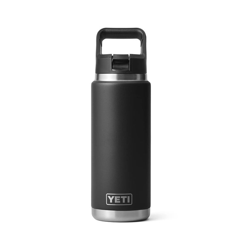 YETI Rambler 26 oz Bottle, Vacuum Insulated, Stainless Steel with Straw Cap, Black - Image 3