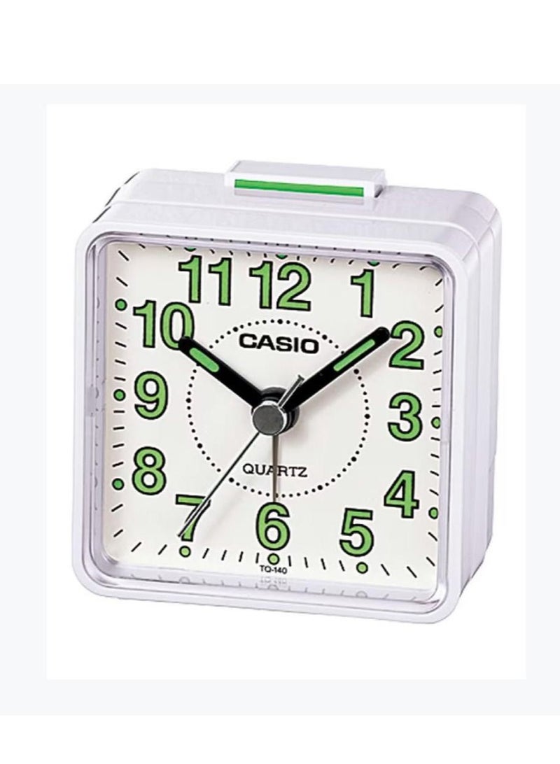 ساعة منبه مكتبية بعقارب طراز TQ-140-7DF أبيض/أخضر 57×57×33مم