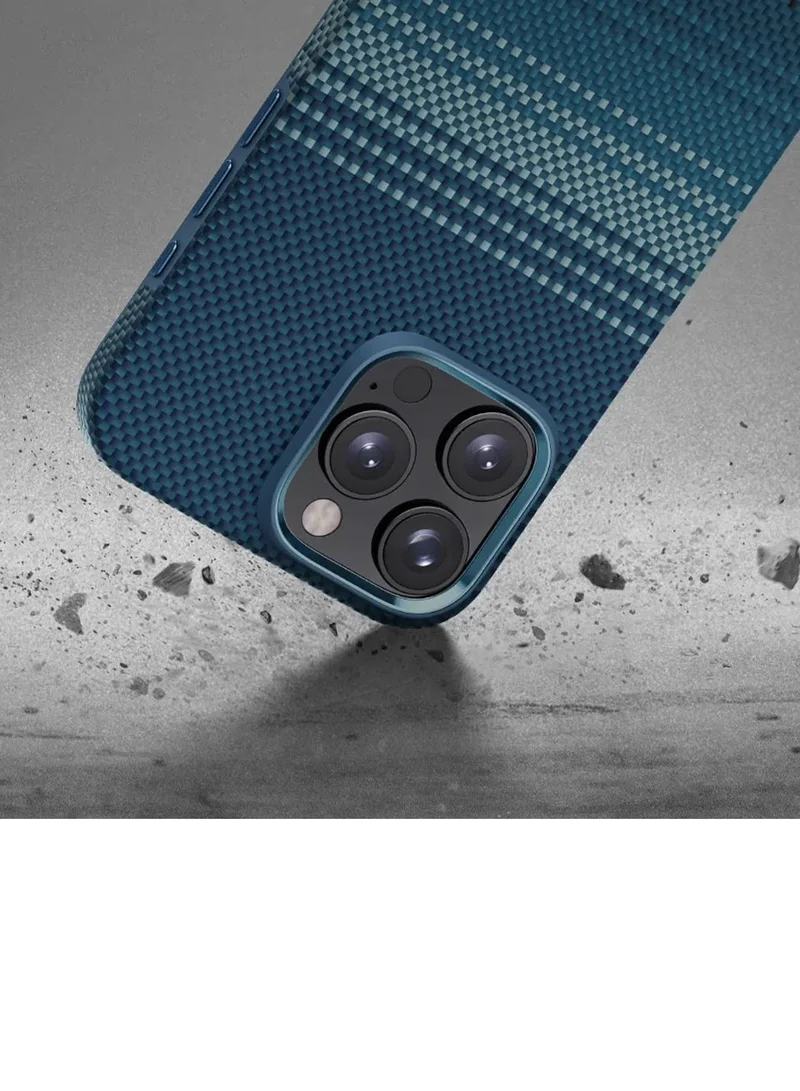 PITAKA Tactile Woven Ultra Slim Case for iPhone 16 Pro with Raised Camera Lip / Woven Touch / Compatible with MagSafe / Drop and Damage Protection - Moonrise
