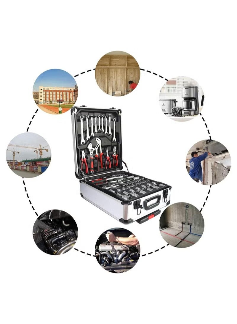 ALongDeng 187-Pcs Home Tool Kit with Toolbox  Screwdriver Set Hammer Pliers Wrench  All-in-One General Repair Tools for Household Automotive DIY Projects - Image 3