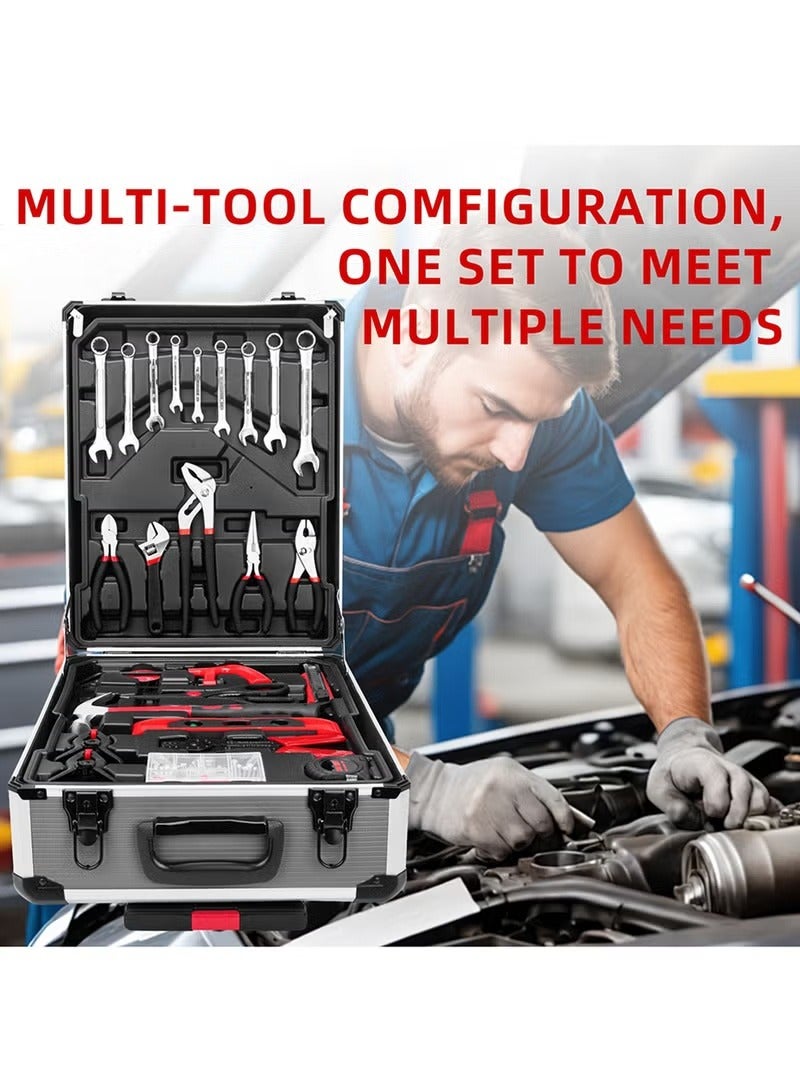 ALongDeng 187-Pcs Home Tool Kit with Toolbox  Screwdriver Set Hammer Pliers Wrench  All-in-One General Repair Tools for Household Automotive DIY Projects - Image 4