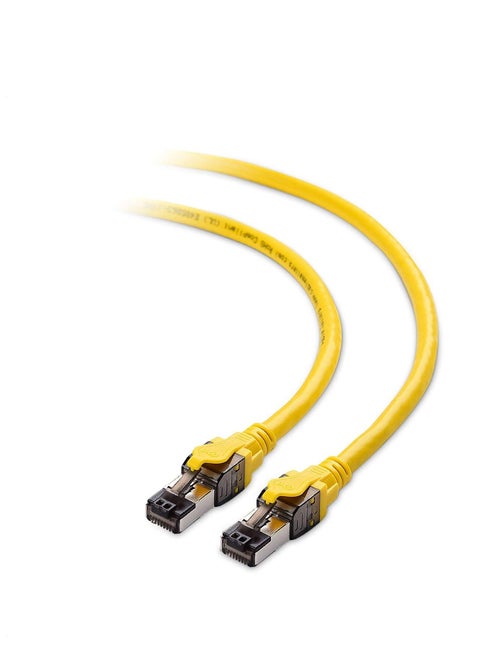 CAT8 Patch Cord SFTP Shielded Ethernet Wire Supports Bandwidth up to 2GHz 2000MHz Snagless Gold RJ45 Connections 1Mtr JE