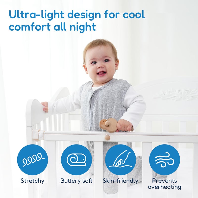 TotAha Sleep Sack 0-6 months 3 Pack, Buttery Soft, Safe Wearable Blanket Baby Sleeping Bag with 2-way Zipper for Girl Boy, 0.5 TOG - Image 2