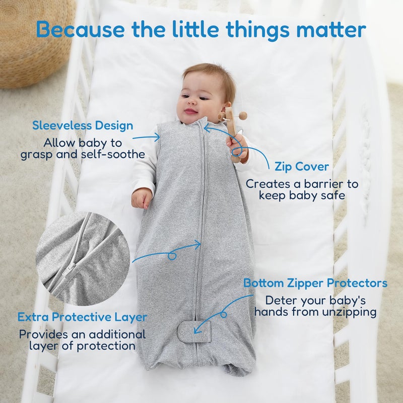 TotAha Sleep Sack 0-6 months 3 Pack, Buttery Soft, Safe Wearable Blanket Baby Sleeping Bag with 2-way Zipper for Girl Boy, 0.5 TOG - Image 5