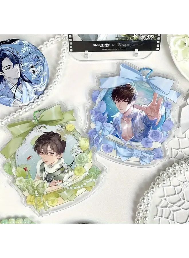 حافظة اليابانية أنيمي لطيفة قوس زهري واضحة واقية 75 ملم جولة حامل شارة - Image 2