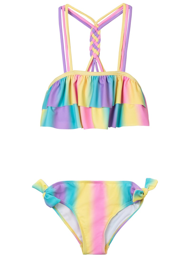MINOTI Girls Bikini Set with Ruffle Top and Allover Print - Image 1