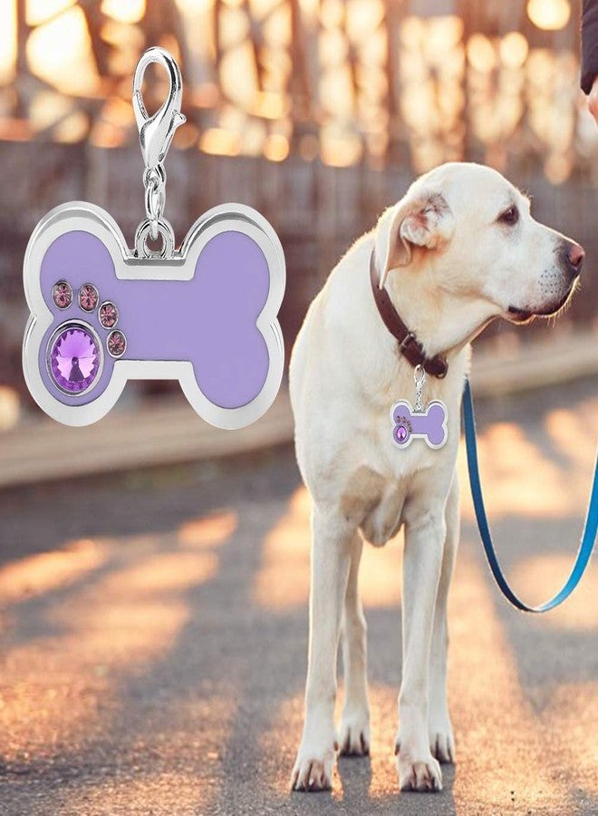 كويداموس بطاقة تعريف لطيفة للحيوانات الأليفة مصنوعة من سبائك الزنك بأربعة ألوان، على شكل عظمة مزينة بأحجار الراين، قابلة للتخصيص للكلاب والقطط، ويمكن استخدامها أيضًا كحلقة مفاتيح. - Image 2