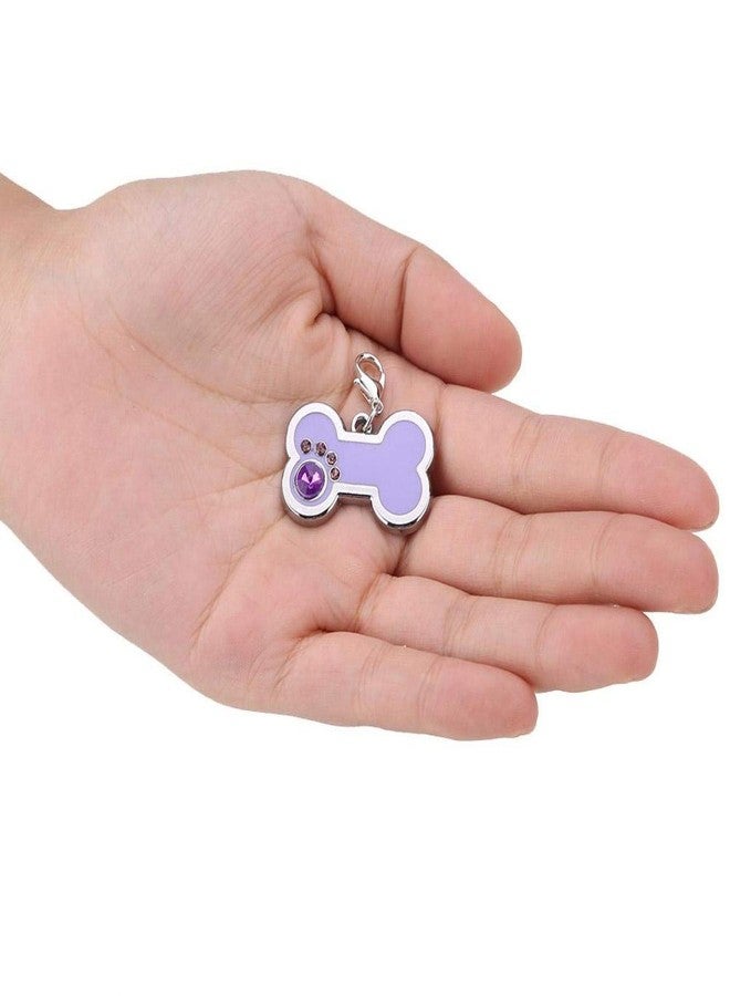 كويداموس بطاقة تعريف لطيفة للحيوانات الأليفة مصنوعة من سبائك الزنك بأربعة ألوان، على شكل عظمة مزينة بأحجار الراين، قابلة للتخصيص للكلاب والقطط، ويمكن استخدامها أيضًا كحلقة مفاتيح. - Image 4