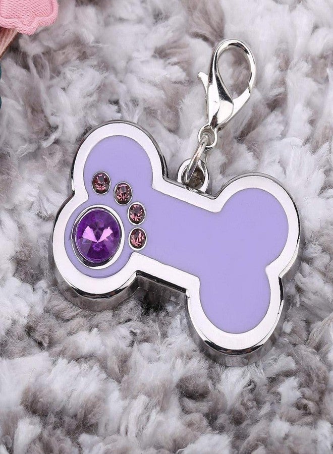 كويداموس بطاقة تعريف لطيفة للحيوانات الأليفة مصنوعة من سبائك الزنك بأربعة ألوان، على شكل عظمة مزينة بأحجار الراين، قابلة للتخصيص للكلاب والقطط، ويمكن استخدامها أيضًا كحلقة مفاتيح. - Image 3