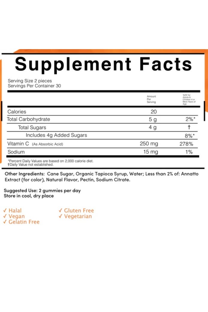 Vitamina Vitamin C – 60 Gummies, Daily Immune & Antioxidant Support - Image 4