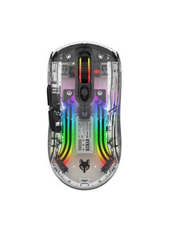 XYH20 Wireless Three-mode gaming mouse full body transparent design RGB lighting -Black