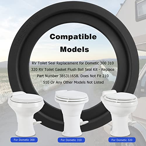 Tecreddy RV Toilet Seal Replacement for Dometic 300 310 320 Toilet Seal Gasket Kit - Replace Part #385311658, 2-Pack - Image 2