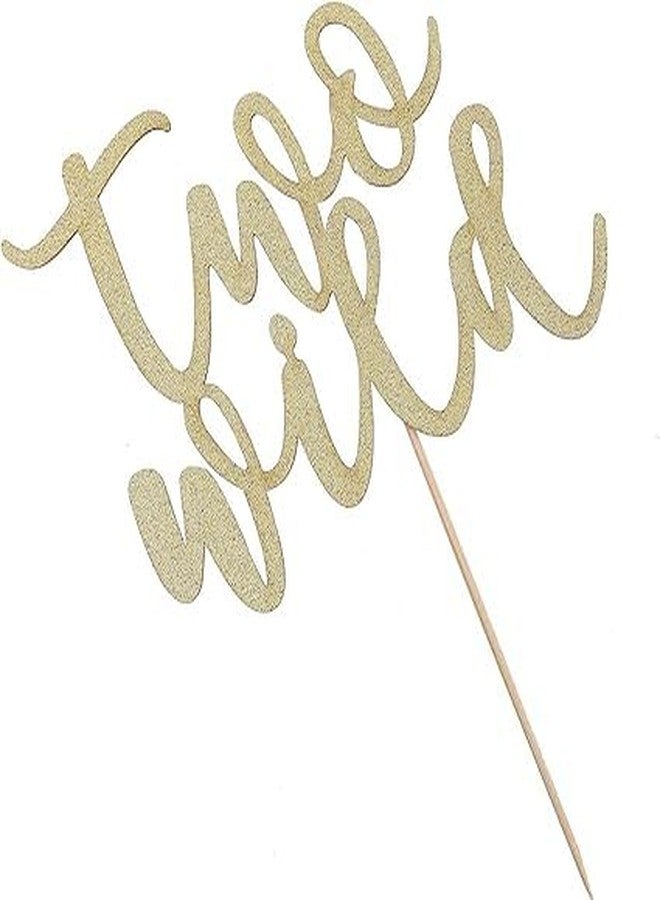 TrifleArte Two Wild Cake Topper | 2nd Birthday Party Gold Glitter | Second Birthday Photo Props | Party Decoration Supplies | Smash Cake Decoration - Image 5