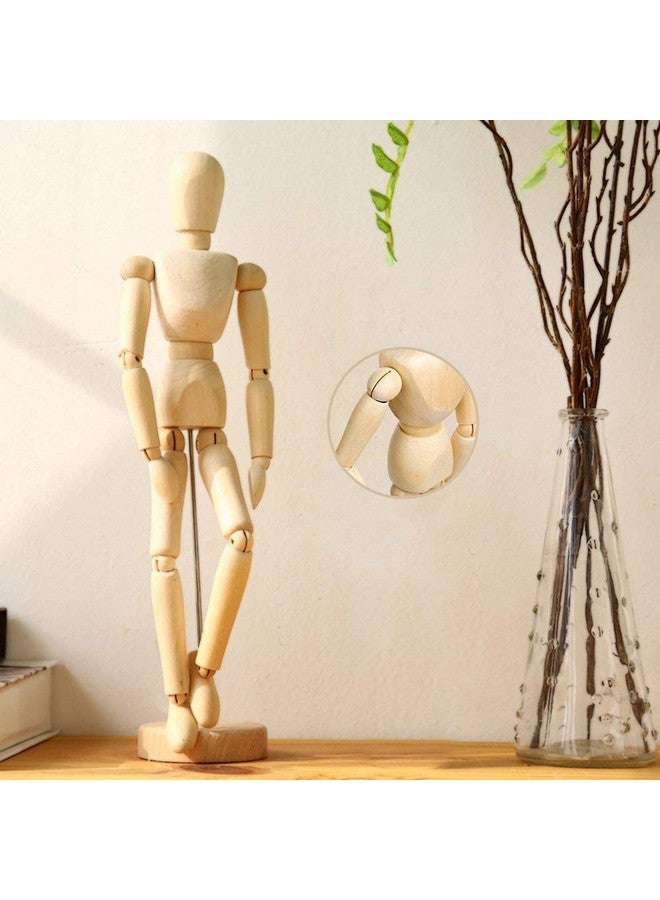 DEZIINE 1pcs 14CM Wooden Manikin Movable Limbs Human Mannequin Model for Artist Sketching Hand Blockhead Puppet Home Decoration - Image 1