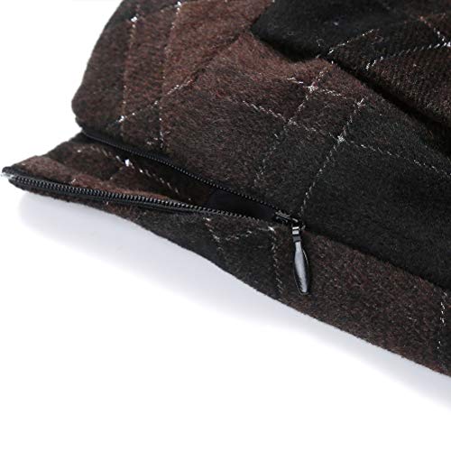 IDEALSANXUN Womens Plaid Wool Skirts Elastic Waist A-Line Pleated Tartan Long Skirts (Small, Coffee 2005) - Image 4