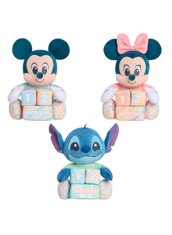 Just Play Disney Baby My First Year Stitch and Milestone Blocks, 10.5-inch Plush Toy, 4-Pieces, Kids Toys for Ages 0 - Image 3