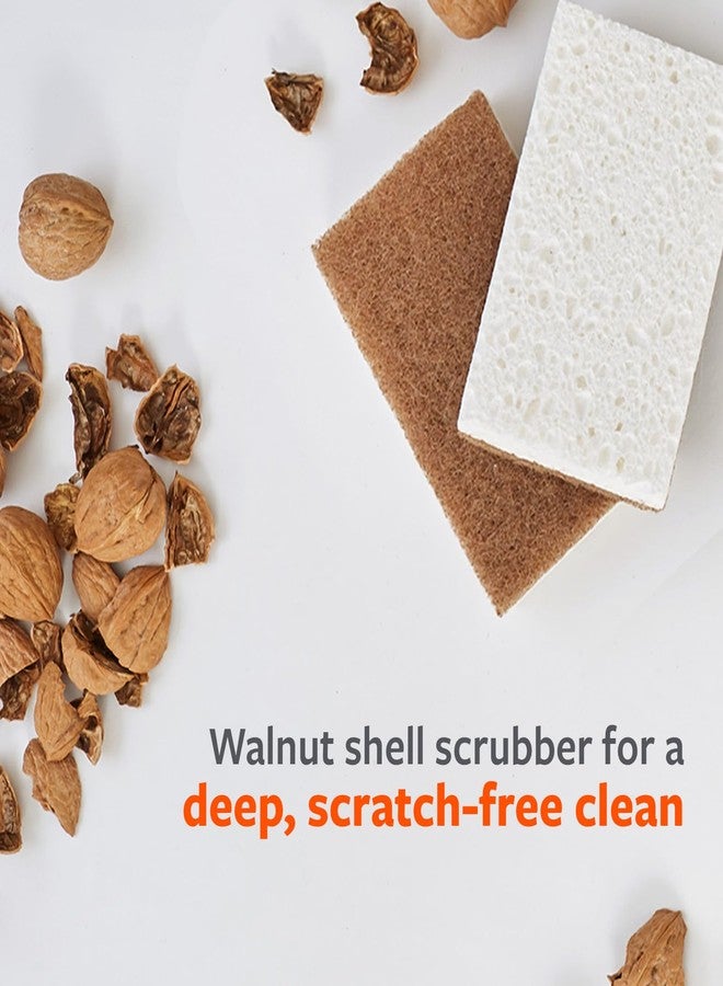 Full Circle In a Nutshell - Healthy, Sustainable Scrubber Sponges made from Walnuts - Powerful, Non-Scratch Kitchen Sponges with Plant-Based Materials - Pack of 2 - Image 5