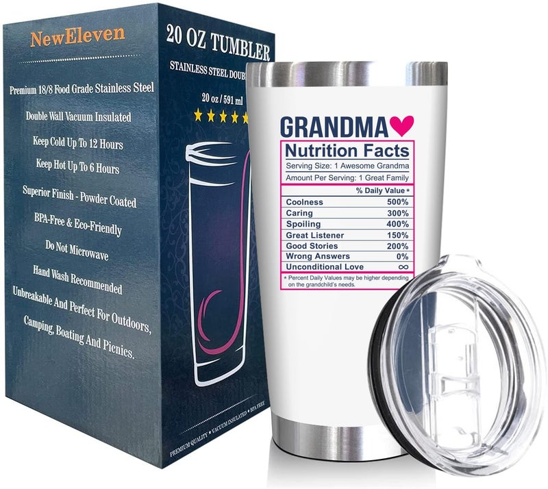 NewEleven NewEleven Mothers Day Gifts For Grandma - Grandmother Birthday Gifts  Gift for Grandma From Granddaughter Grandson - Presents For Nana  Gigi  Mimi  Grammy  New Grandmother - 20 Oz Tumbler  - Image 2