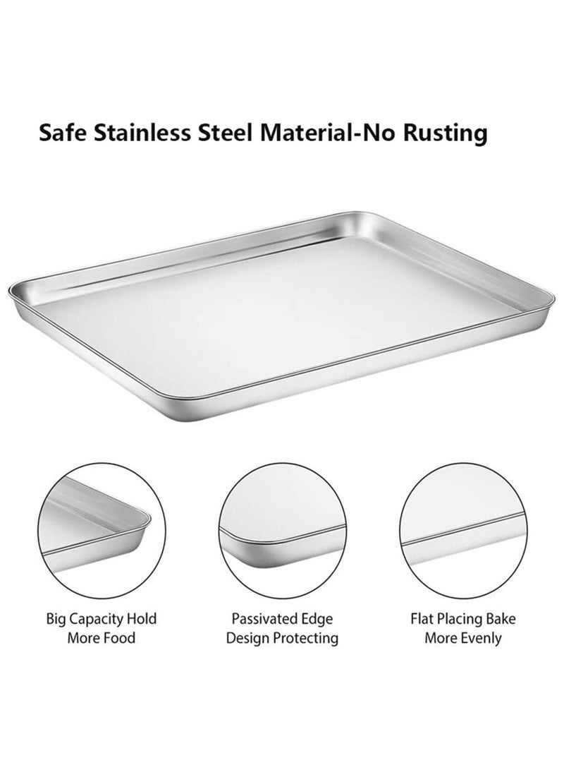 المفرج صينية ستانلس ستيل 18/8 مقاس 24x30x1.5 سم - Image 4