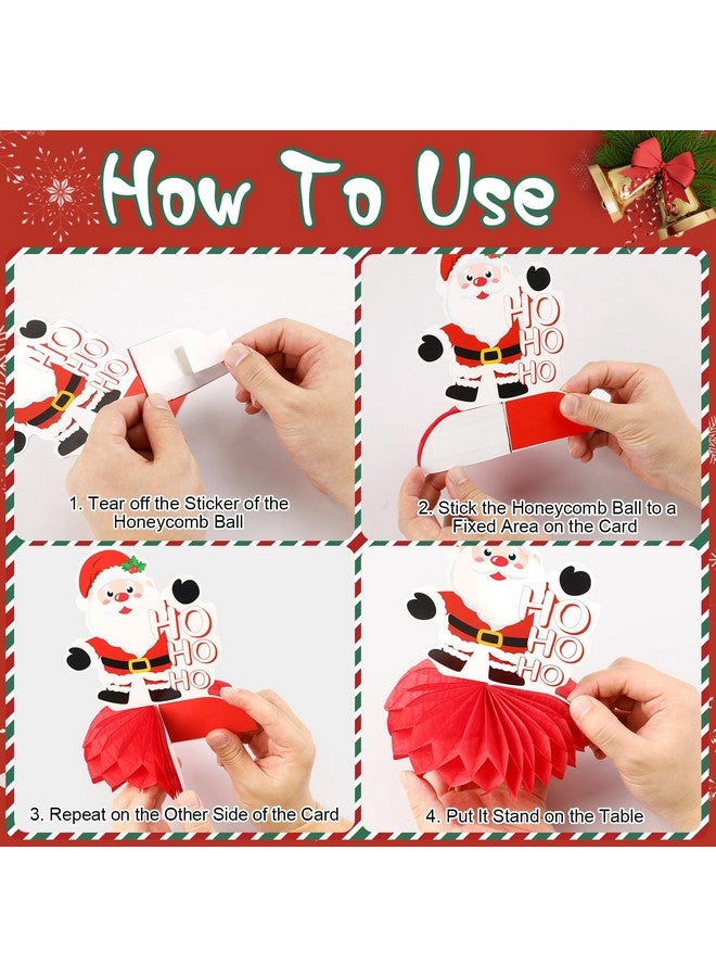 JULMELON Christmas Table Decorations Honeycomb Centerpieces,8 Pcs 3D Double Side Xmas Holidays Table Centerpieces Cute Santa Snowman Table Toppers Decor For Christmas Party Supplies - Image 4