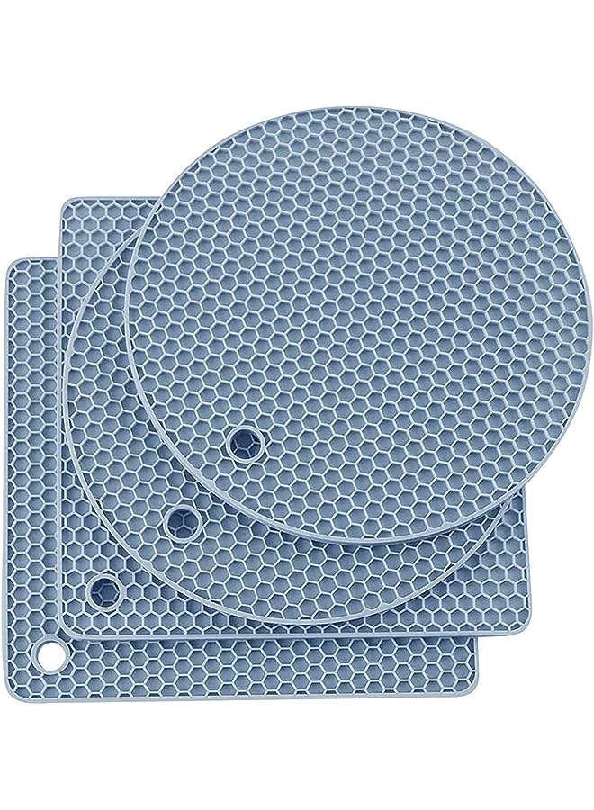 PROMASS Trivet Mats, 4Pcs Easy to Wash & Dry Multi- Purposed Drying Hot Pads for Kitchen Heat Resistant, Non-Silp Durable Honeycomb Design Potholders for Hot Dishes  - Image 1