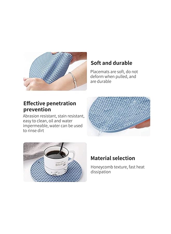 PROMASS Trivet Mats, 4Pcs Easy to Wash & Dry Multi- Purposed Drying Hot Pads for Kitchen Heat Resistant, Non-Silp Durable Honeycomb Design Potholders for Hot Dishes  - Image 2