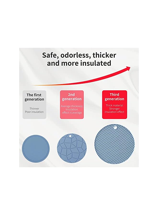 PROMASS Trivet Mats, 4Pcs Easy to Wash & Dry Multi- Purposed Drying Hot Pads for Kitchen Heat Resistant, Non-Silp Durable Honeycomb Design Potholders for Hot Dishes  - Image 5