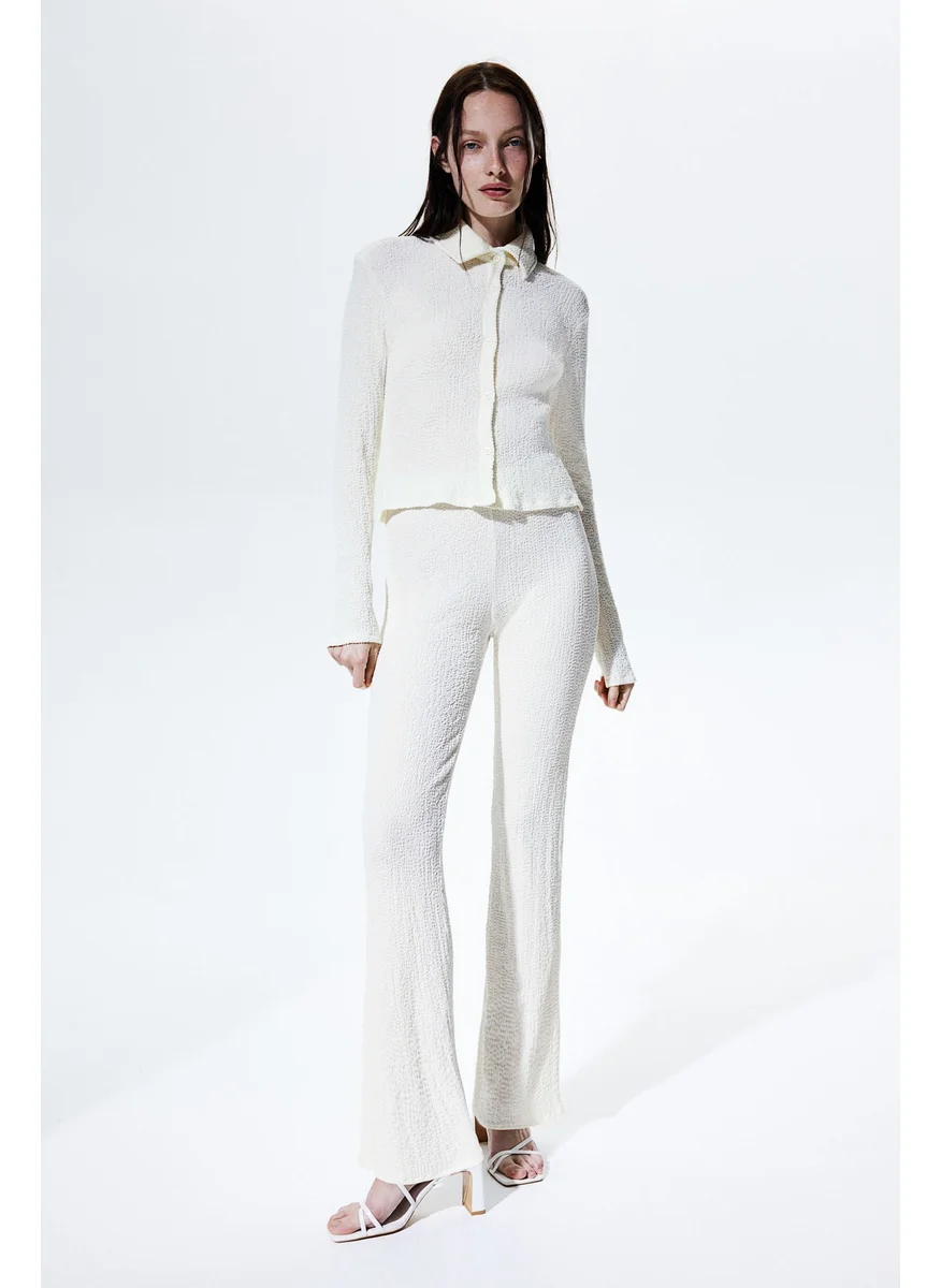 اتش اند ام Flared Textured Trousers