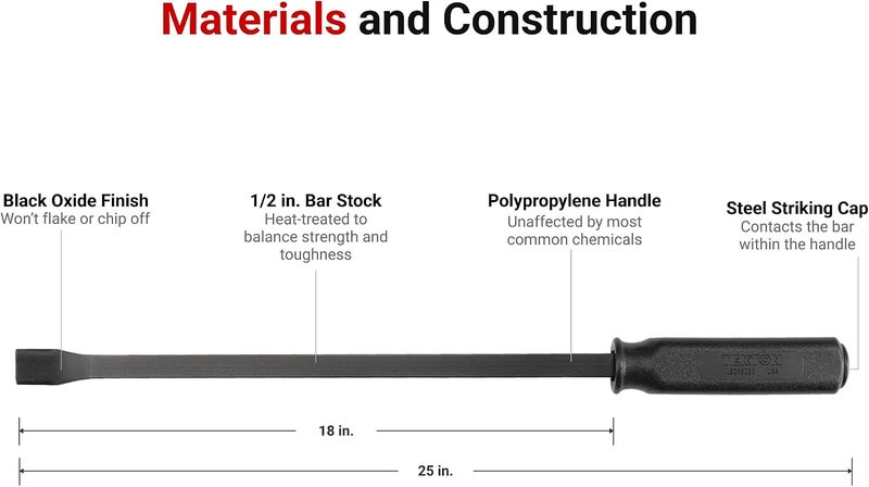 TEKTON 25-Inch Angled Tip Handled Pry Bar with Striking Cap - Image 2
