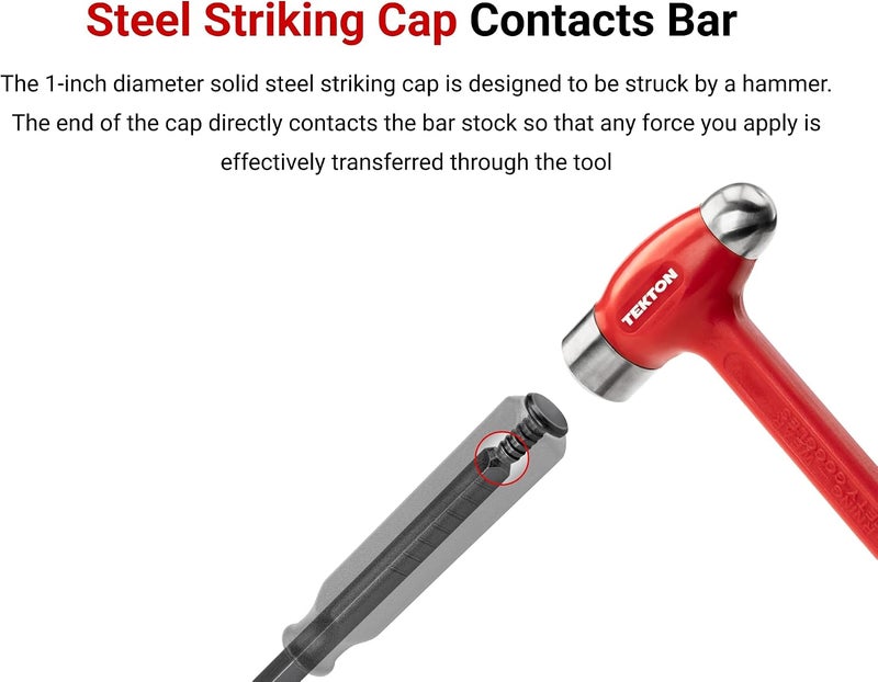 TEKTON 25-Inch Angled Tip Handled Pry Bar with Striking Cap - Image 4