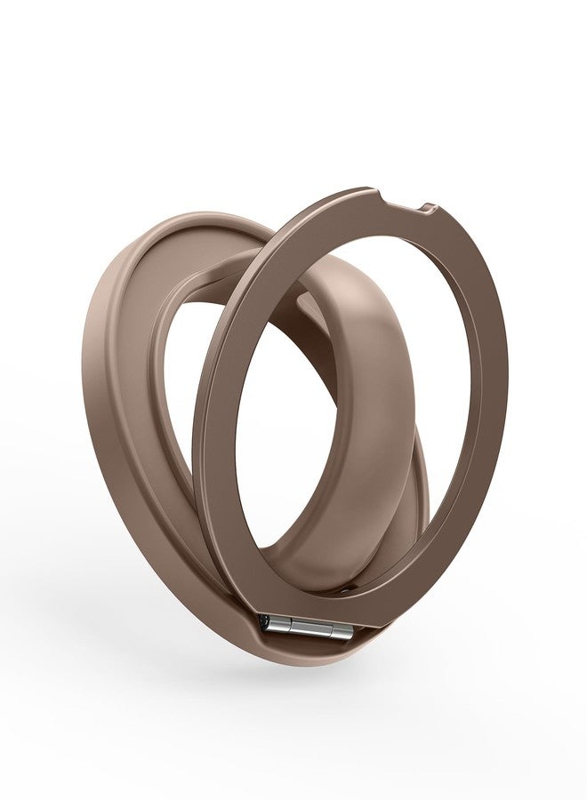 SuydanBox Magnetic Phone Grip, 360° Rotation & 180° Flip Universal Phone Ring Stand, Silicone Phone Ring Holder for Back of Phone for iPhone 17/16/15/14/13/12 Pro Max/Plus, Brown - Image 1