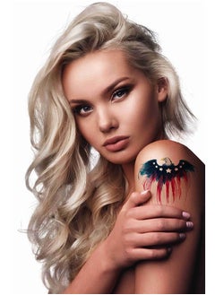 Dopetattoo America Flag Tattoo 6 Sheets Temporary Tattoos America Eagle Watercolor Temporary tattoo Neck Arm Chest for Women Men Adults 