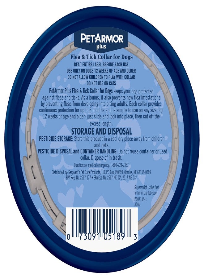 بيت آرمور طوق PetArmor Plus للبراغيث والقراد للكلاب، يقضي على البراغيث والقراد، حماية تدوم 12 شهرًا، مقاوم للماء، مقاس واحد يناسب الجميع، طوقان - Image 2