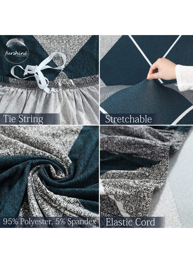 Furshine Blue Rhombus Printed Sofa Cover Stretch Couch Cover Sofa Slipcovers for Living Room, Elastic Sofa Slipcover Universal Couch (Triple Seater 180-230cm) - Image 3