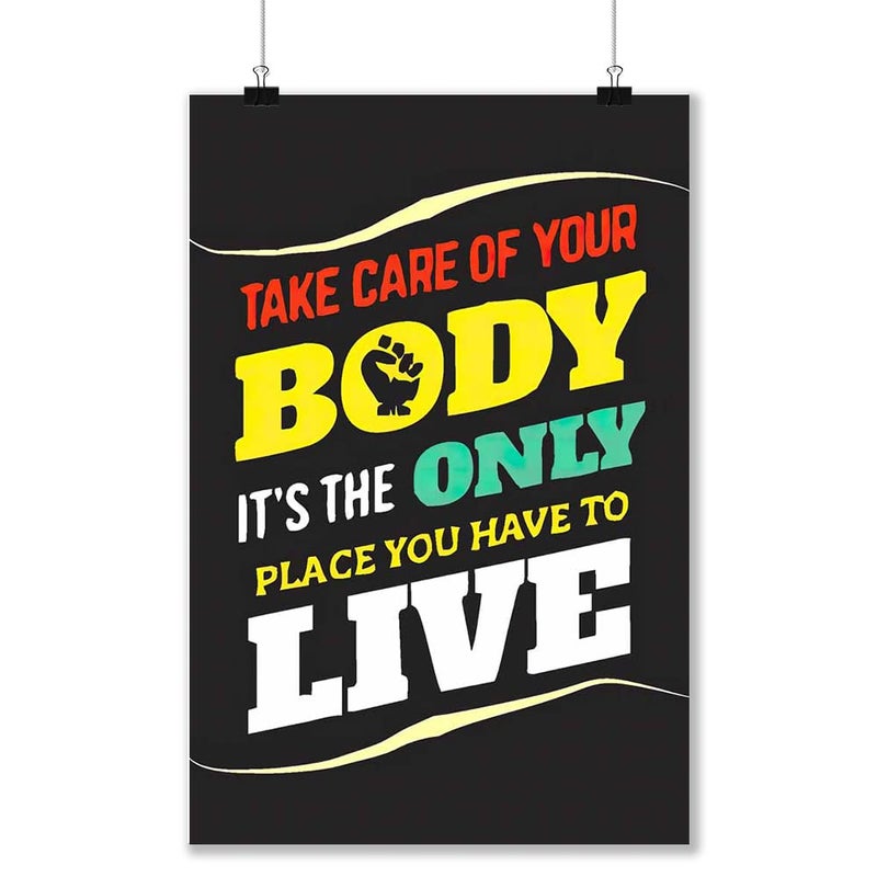 wallpics Gym Motivational Waterproof Vinyl Sticker Poster 24X18 inches can19842 - Image 1