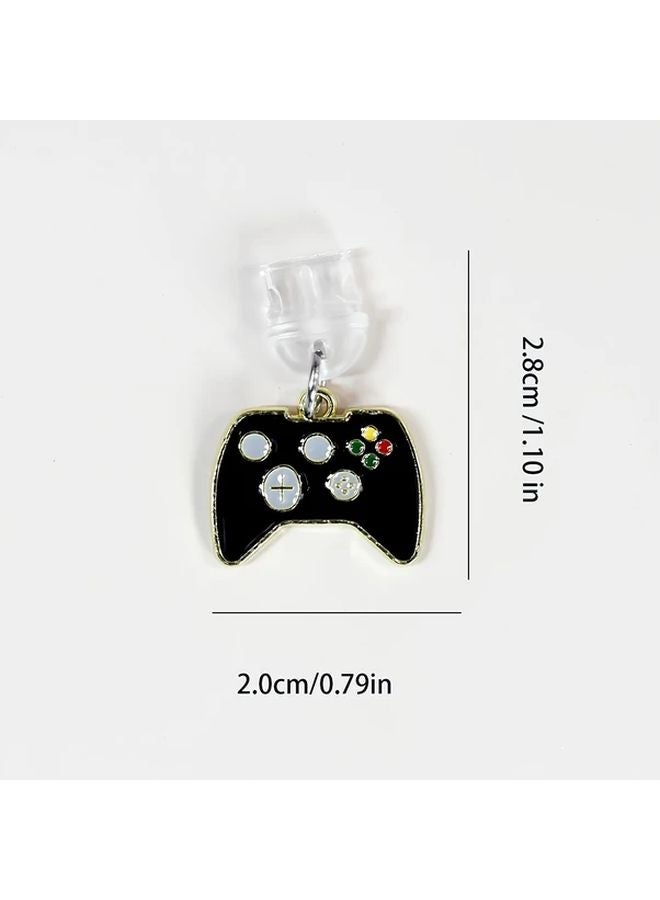 Black Type C Mobile Phone Dust Plug Alloy Game Controller Key Pendant For iPhone Huawei Samsung - Image 3