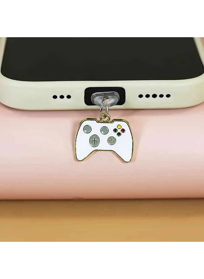 Black Type C Mobile Phone Dust Plug Alloy Game Controller Key Pendant For iPhone Huawei Samsung - Image 5