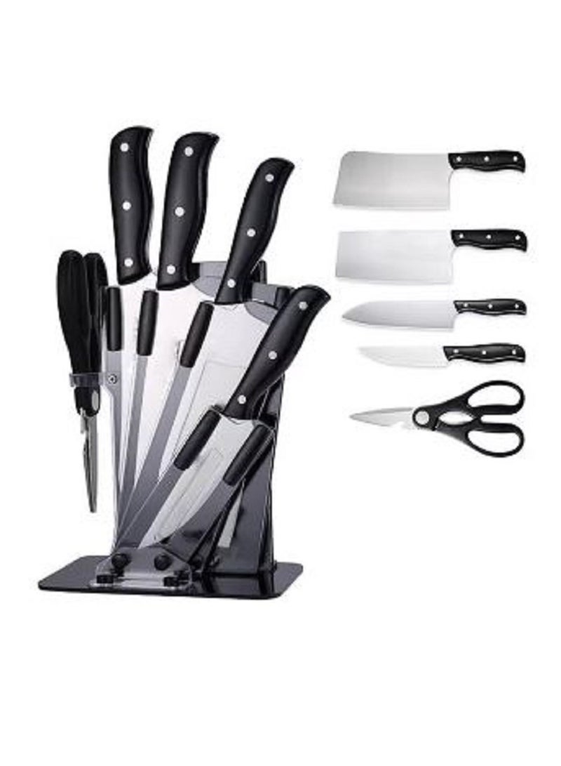 AGD 5-Piece Knives Set With Stand Silver/Black YG-605 - Image 1