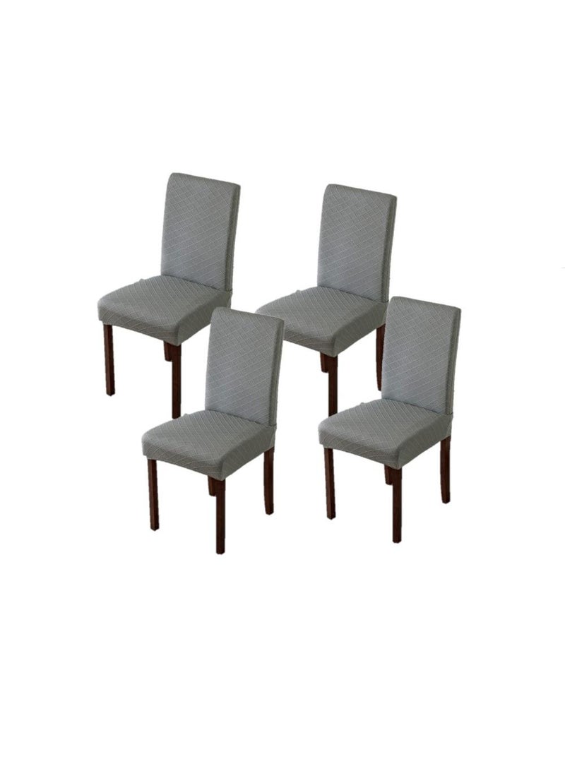 Bluejw 4-Piece Dining Chair Cover Set Light Grey - Image 1