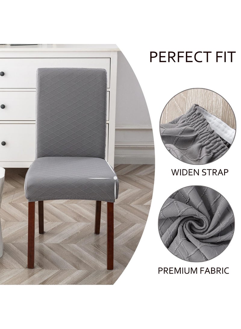 Bluejw 4-Piece Dining Chair Cover Set Light Grey - Image 4