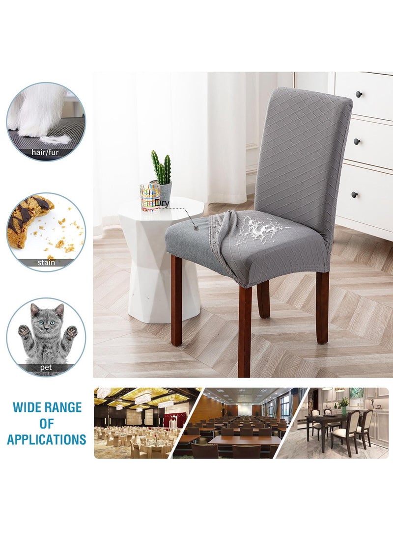 Bluejw 4-Piece Dining Chair Cover Set Light Grey - Image 3