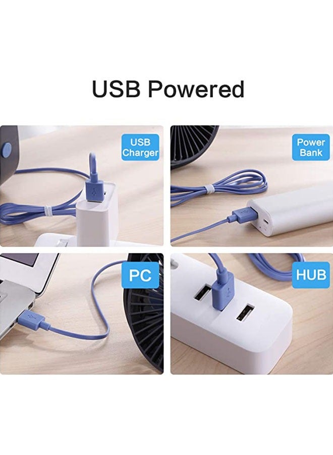 AL RAID Small Personal USB Desk Fan,3 Speeds Portable Desktop Table Cooling Fan Powered by USB,Strong Wind,Quiet Operation,for Home Office Car Outdoor Travel (Blue) - Image 5