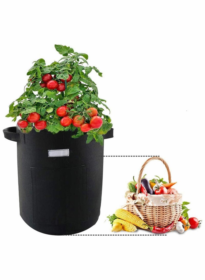 Excefore Potato Tomatoes Grow Bags 4 Pack Garden Vegetable Growing Bags Large Planting Pots with Window Flap and Handles for Strawberry, Tomatoes, Carrot, Flower and Vegetables (7 Gallon)  - Image 5
