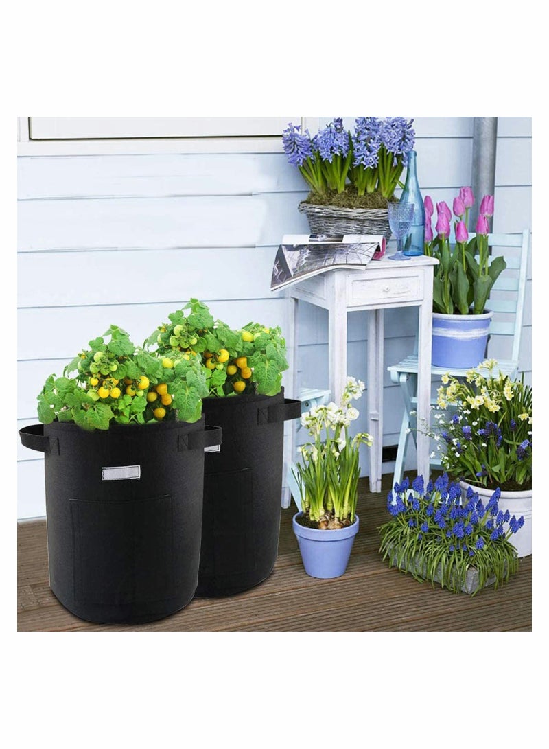 Excefore Potato Tomatoes Grow Bags 4 Pack Garden Vegetable Growing Bags Large Planting Pots with Window Flap and Handles for Strawberry, Tomatoes, Carrot, Flower and Vegetables (7 Gallon)  - Image 2