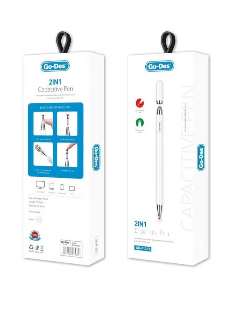GO-DES Go Des GD-P1203 2 in 1 Capacitive Touch Pen  - Image 2