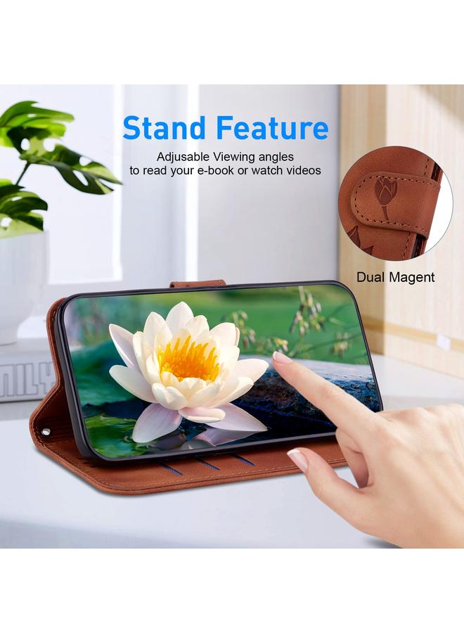 Case For Xiaomi Redmi 10 Power India Lotus Embossed Leather Phone Case  - Image 5